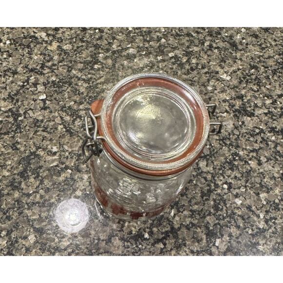 Vintage Clear Glass Jar Canister Coffee Spell Out MCM Retro Font Mid Century - Picture 10 of 13